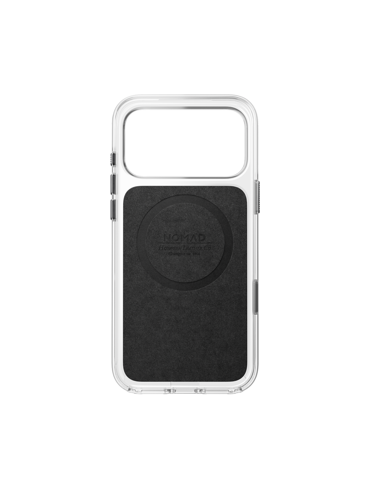 Nomad Clear Case with Horween Leather for iPhone 18 Pro Max - Black