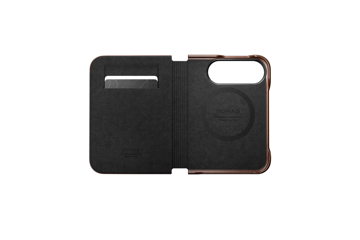 Nomad Traditional Folio with Horween Leather for iPhone Duo - Rustic Brown
