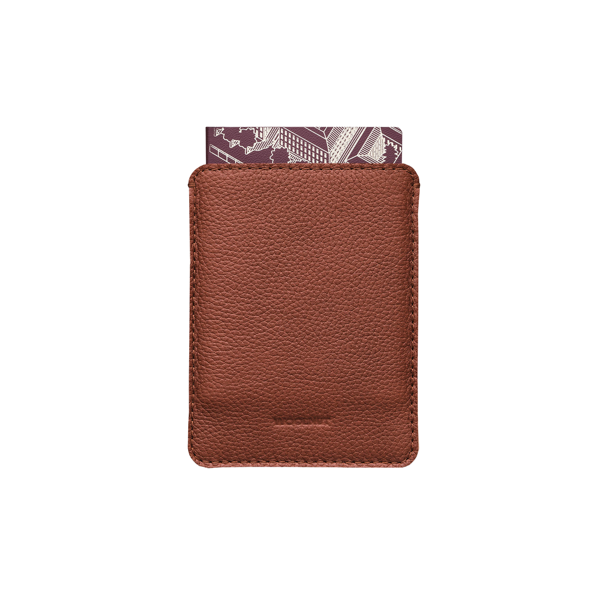 Woolnut Leather Sleeve for Passport - Cognac