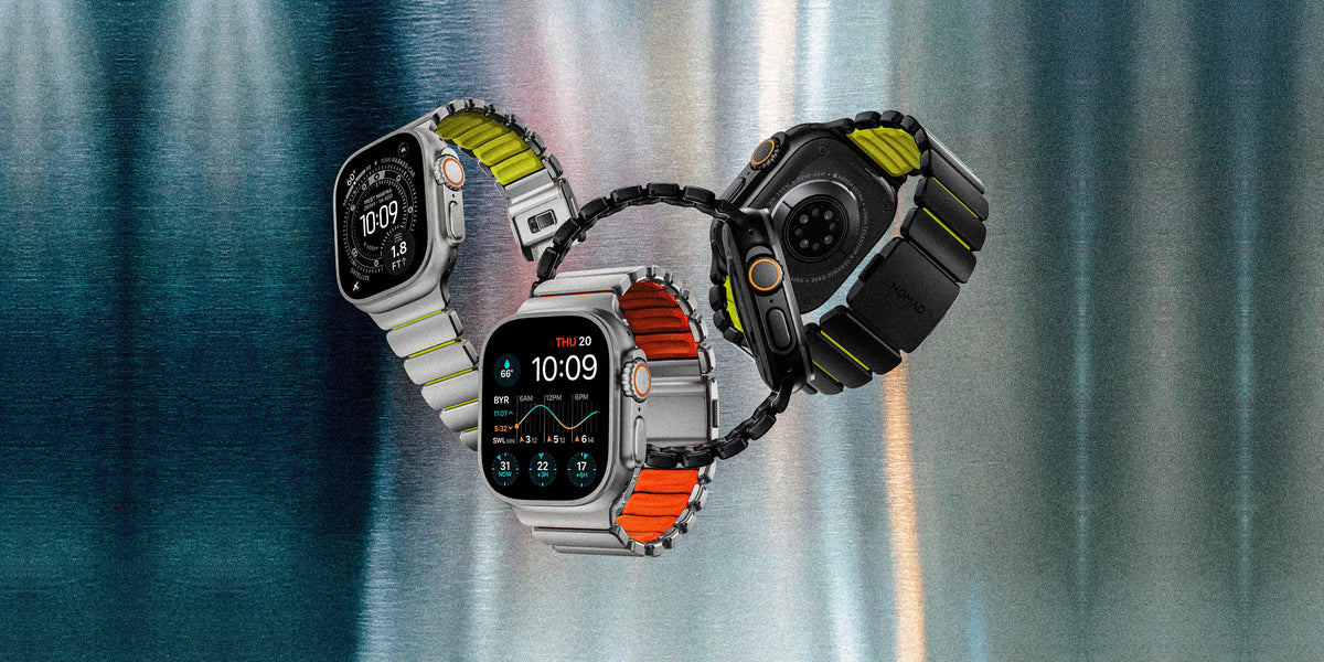 Nomad Stratos Band - 49mm - Natural Titanium - Ultra Orange
