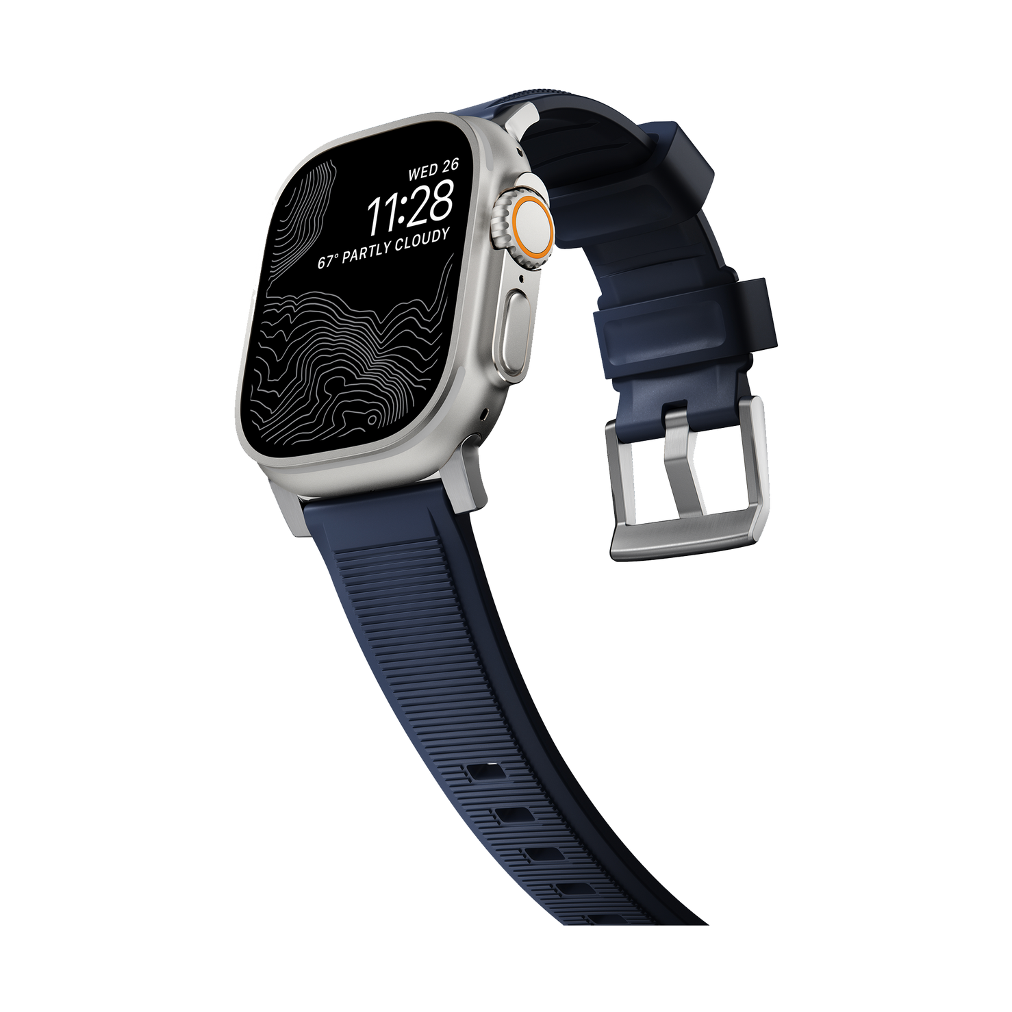 Nomad Rugged Band - 46/49mm - Silver Hardware - Atlantic Blue