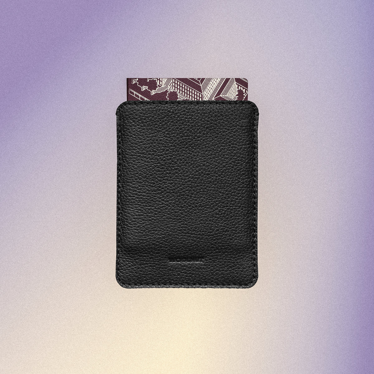Woolnut Leather Sleeve for Passport - Black