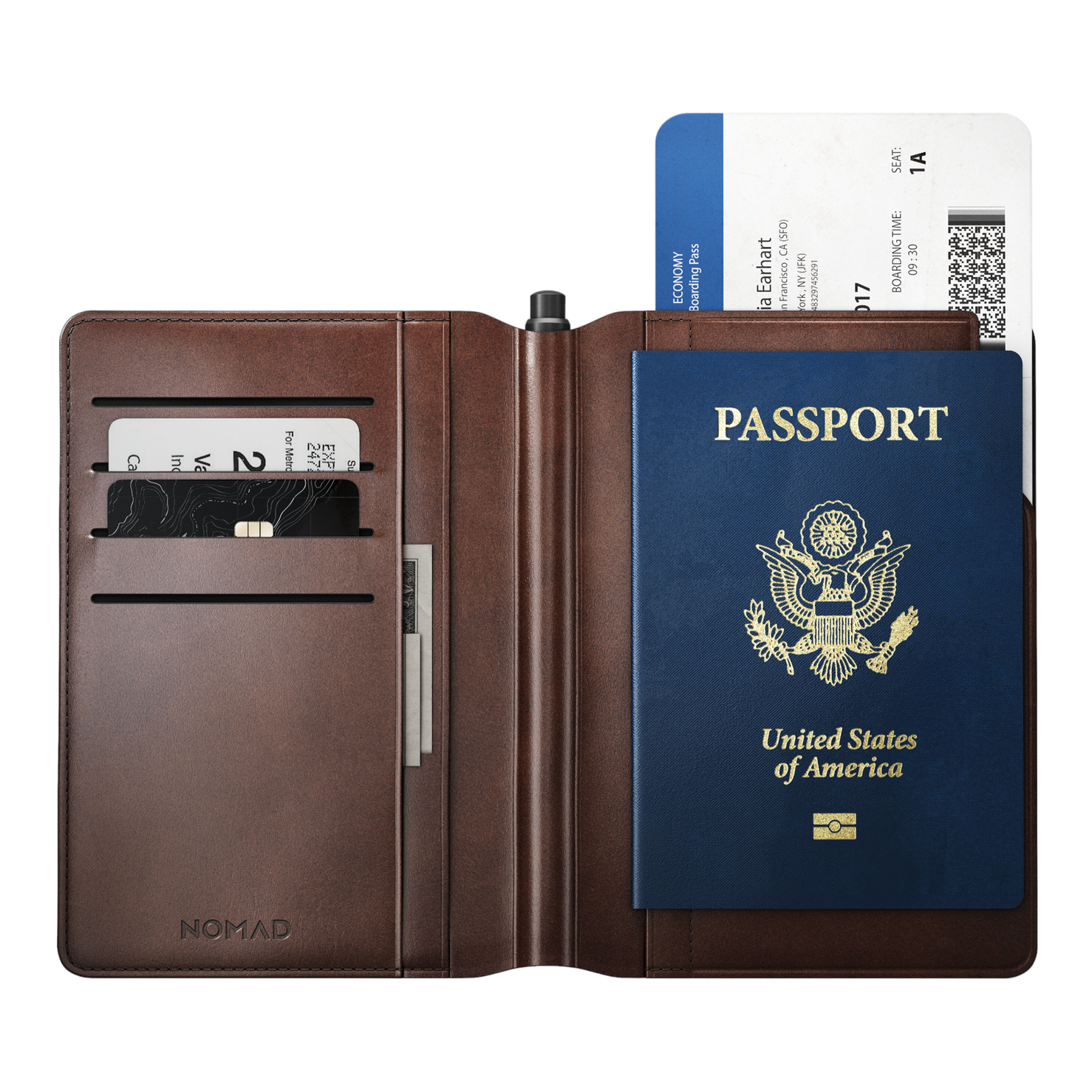 Nomad Passport Wallet with Horween Leather - Pen Edition - Rustic Brown