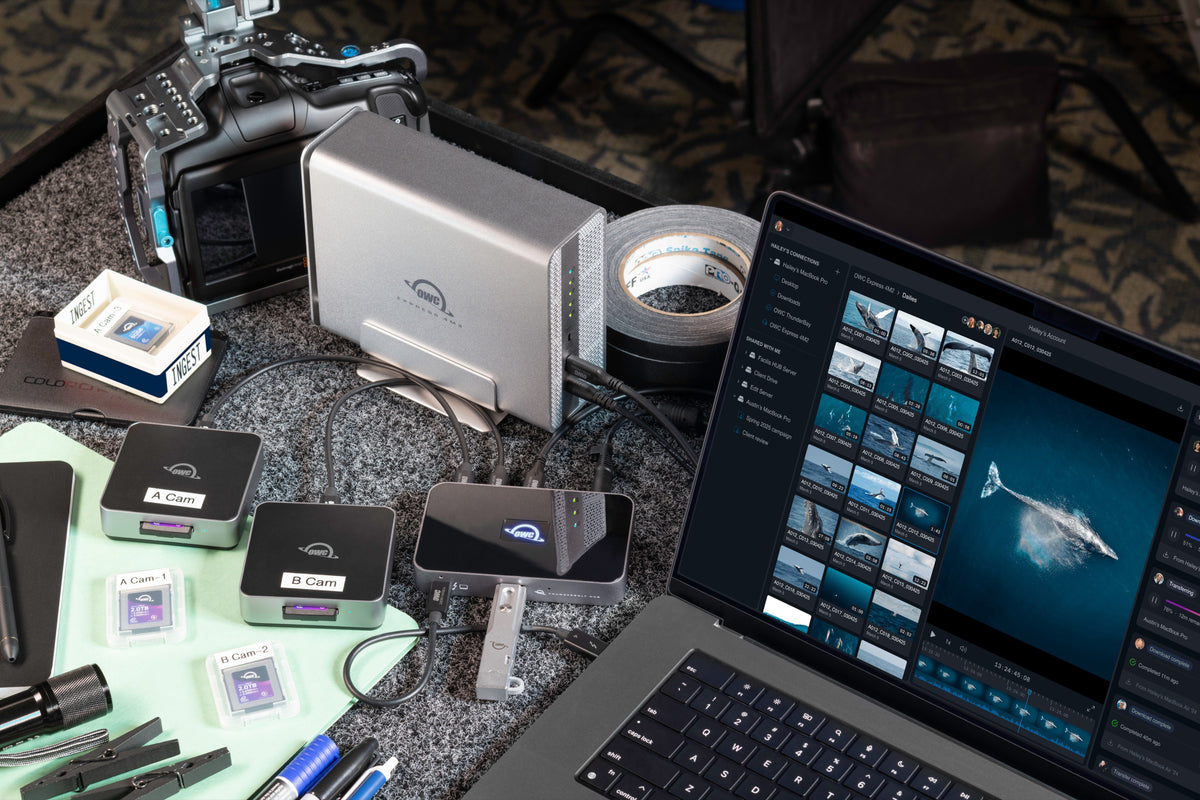 OWC Express 4M2 Four-Slot USB4 NVMe M.2 SSD Enclosure with SoftRAID