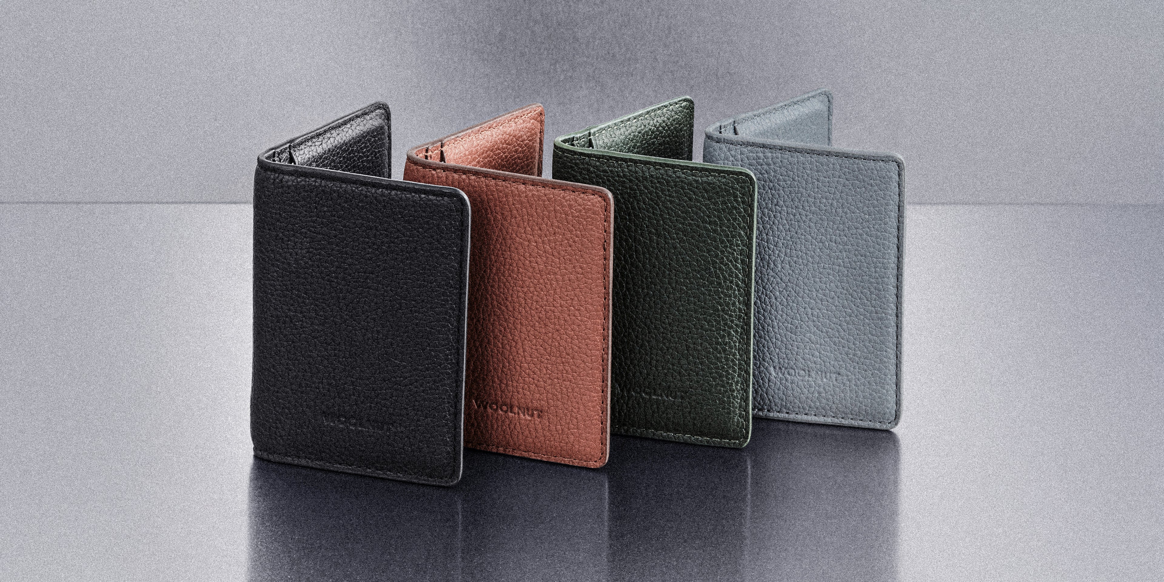 Woolnut Leather Wallet - Grey