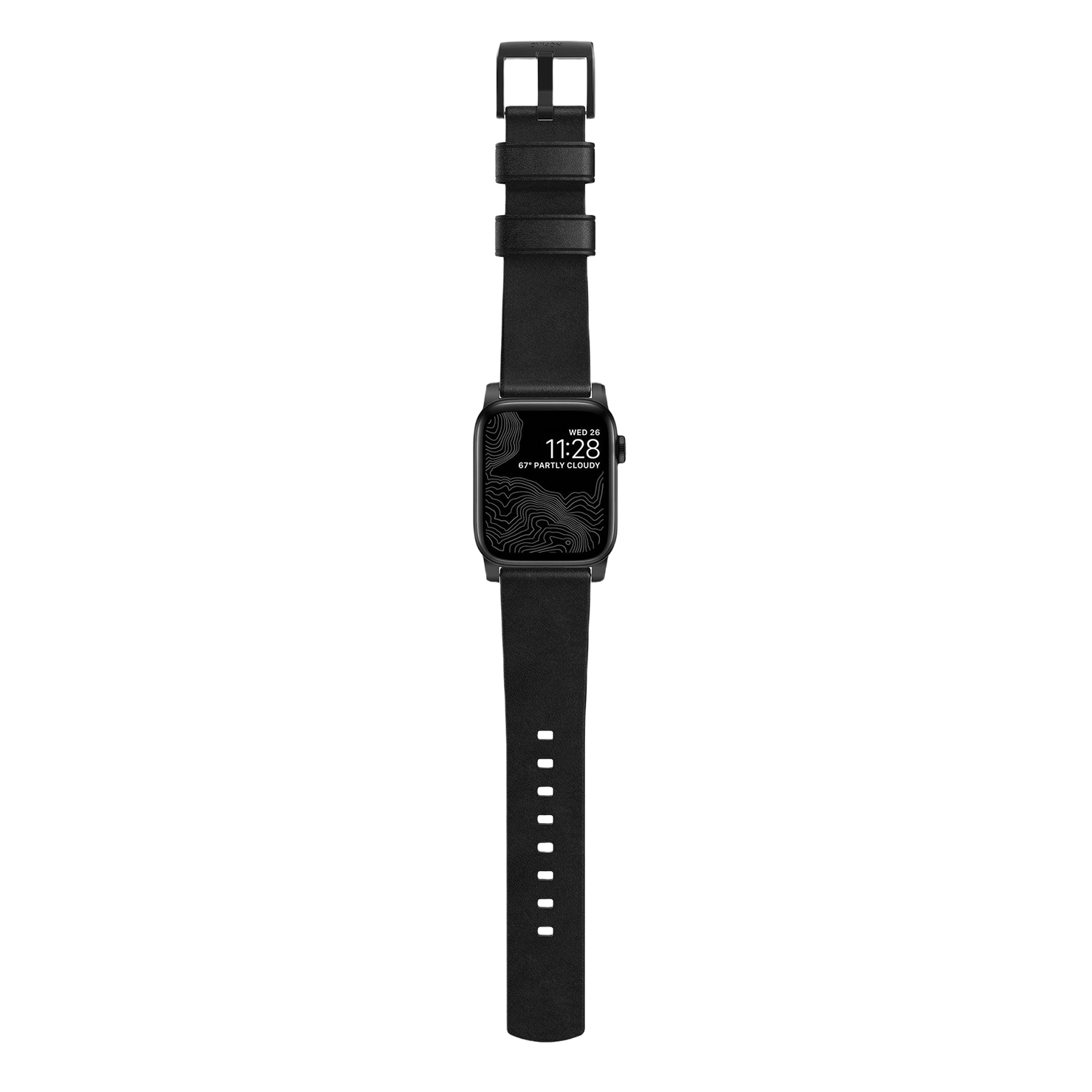 Nomad Modern Band with Horween Leather - 46/49mm - Black Hardware - Black